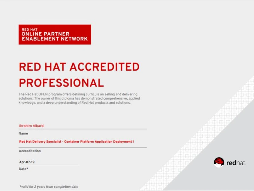 Red Hat Delivery Specialist - Container Platform Application Deployment